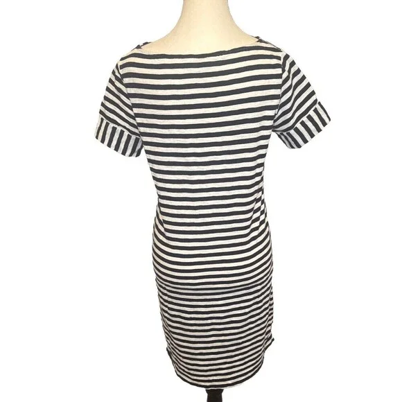 Boden Darcey Jersey BLACK WHITE Striped T Shirt Dress Sz 6R Nautical Travel - Picture 4 of 9